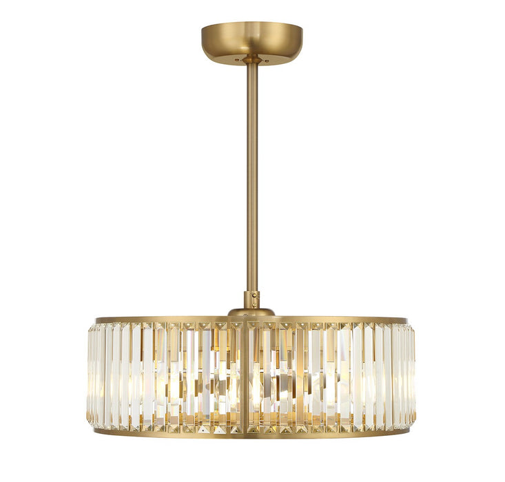 Savoy House 23-FD-245-322 Six Light Fan D'Lier, Warm Brass