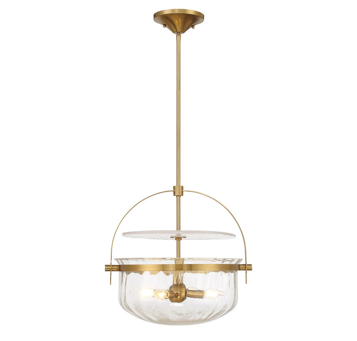 Savoy House 6-4723-4-322 Four Light Convertible Semi-Flush/Pendant, Warm Brass