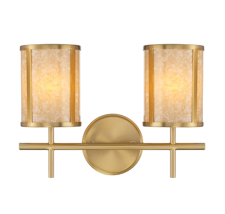 Savoy House 8-2055-2-322 Two Light Bathroom Vanity, Warm Brass