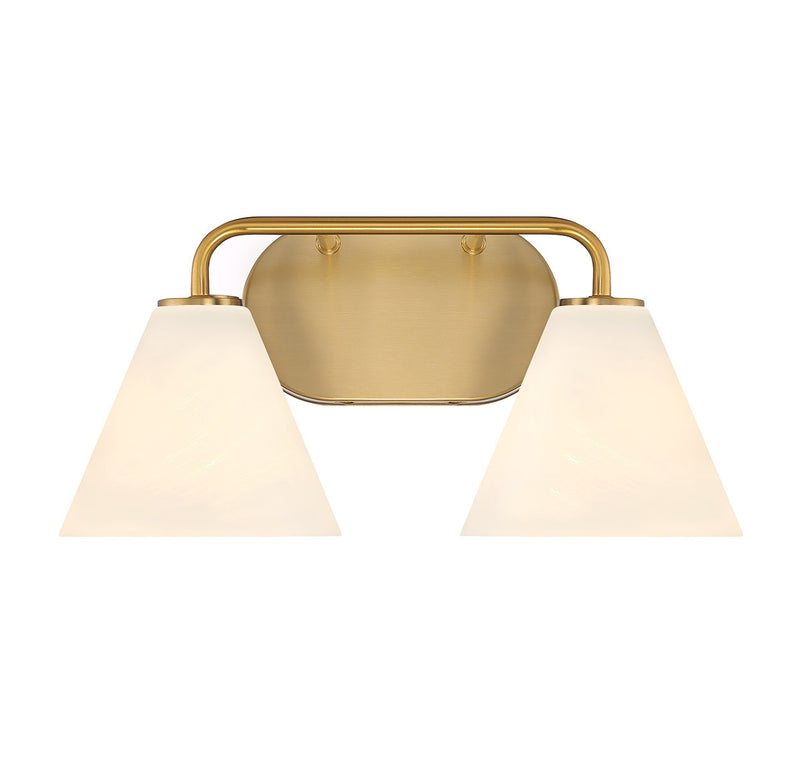 Savoy House 8-2988-2-322 Two Light Bathroom Vanity, Warm Brass