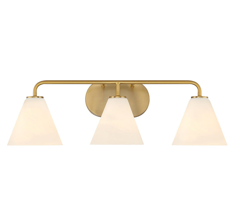 Savoy House 8-2988-3-322 Three Light Bathroom Vanity, Warm Brass