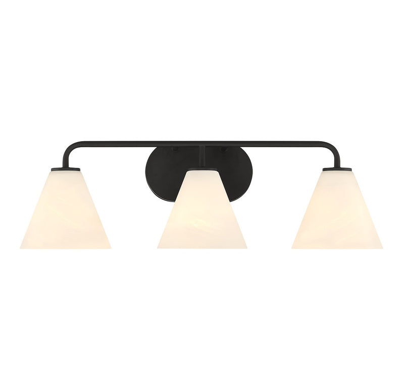 Savoy House 8-2988-3-BK Three Light Bathroom Vanity, Matte Black