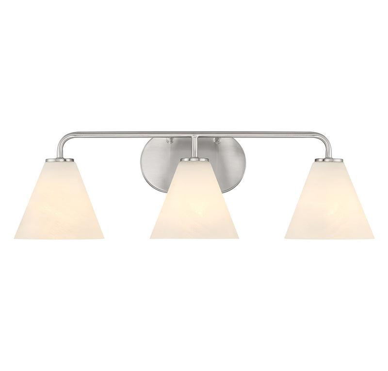Savoy House 8-2988-3-SN Three Light Bathroom Vanity, Satin Nickel