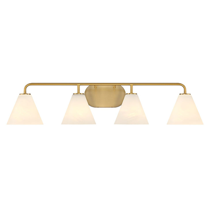 Savoy House 8-2988-4-322 Four Light Bathroom Vanity, Warm Brass