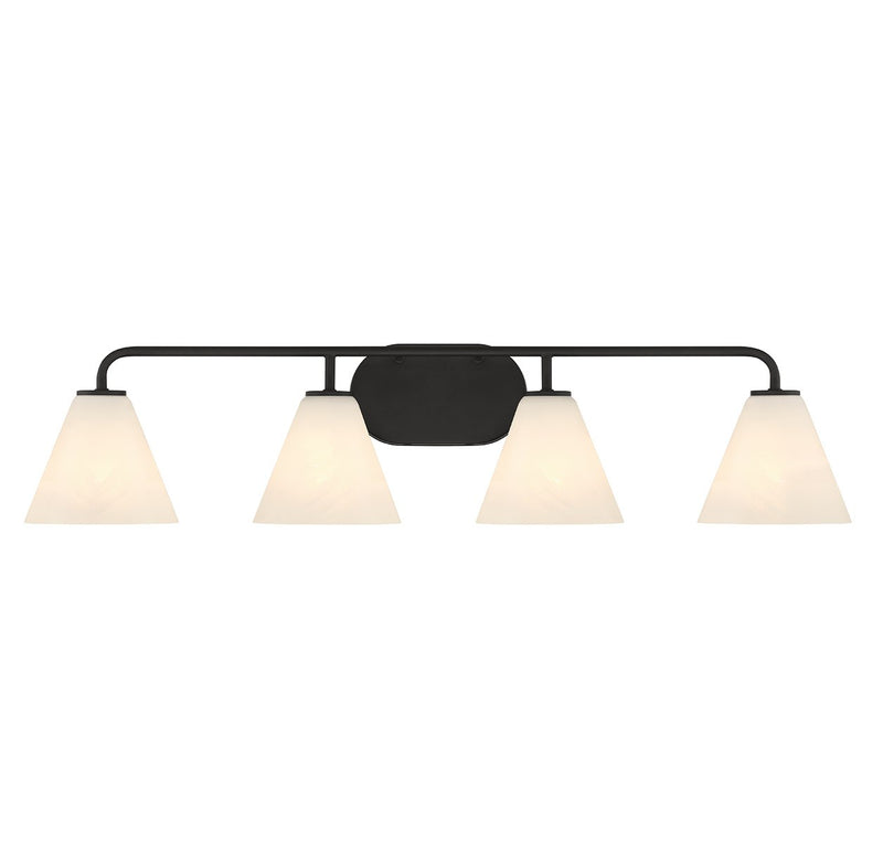 Savoy House 8-2988-4-BK Four Light Bathroom Vanity, Matte Black