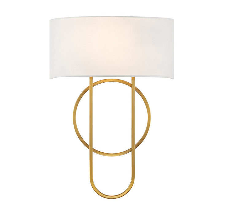 Savoy House 9-4800-2-322 Two Light Wall Sconce, Warm Brass