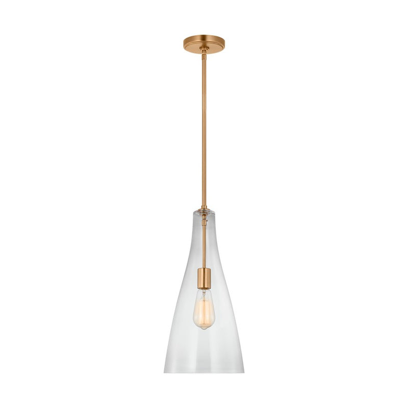 Visual Comfort Studio 6537001-848 One Light Pendant, Satin Brass