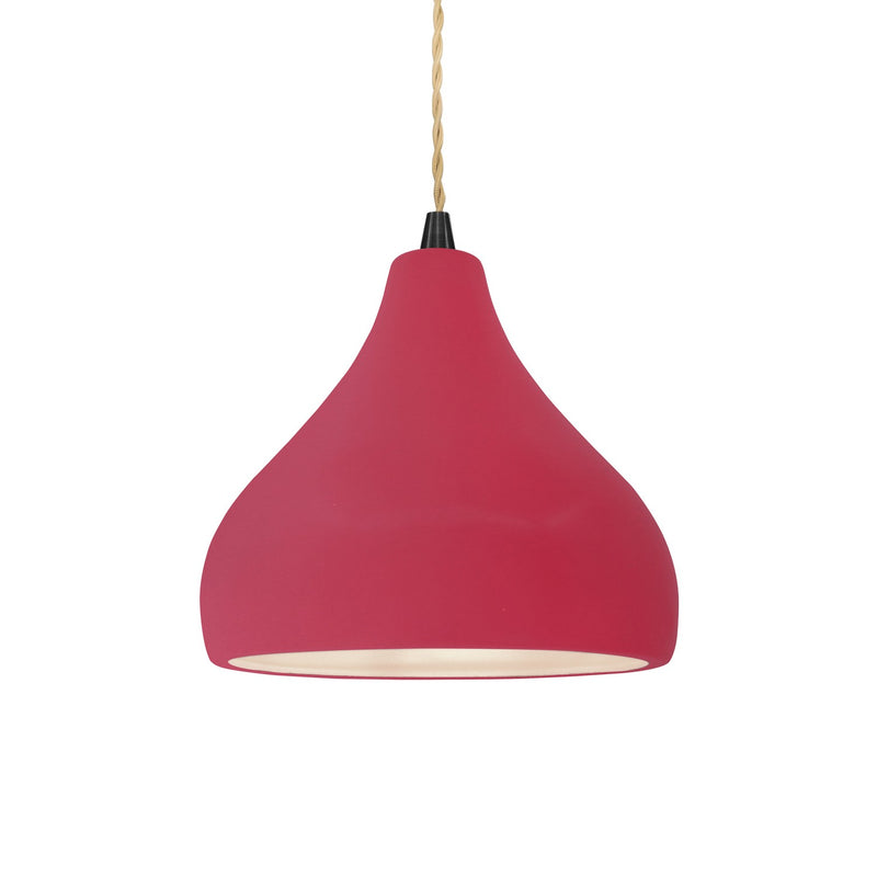 Justice Designs CER-6560-CRSE-MBLK-BEIG-TWST One Light Pendant, Cerise