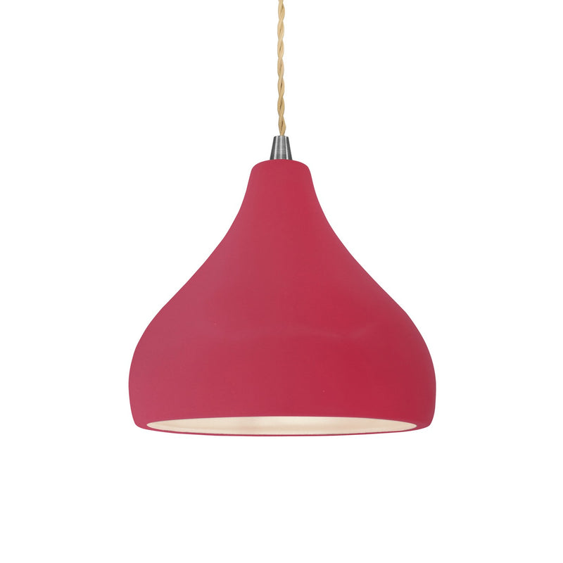 Justice Designs CER-6560-CRSE-NCKL-BEIG-TWST One Light Pendant, Cerise