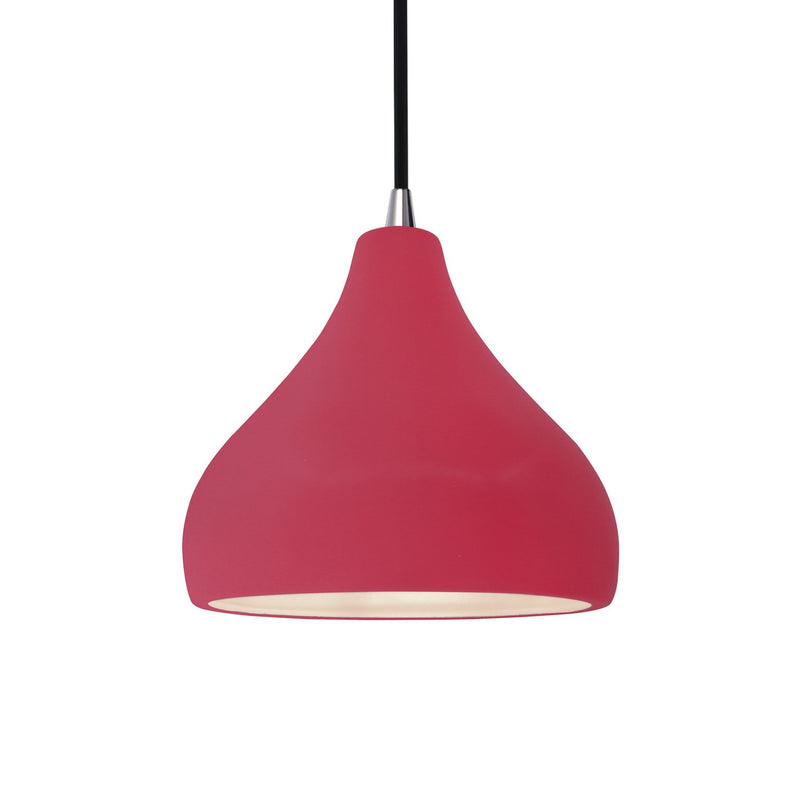 Justice Designs CER-6560-CRSE-NCKL-BKCD One Light Pendant, Cerise