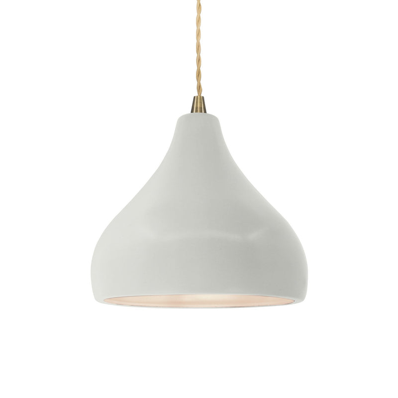Justice Designs CER-6560-MAT-ABRS-BEIG-TWST One Light Pendant, Matte White