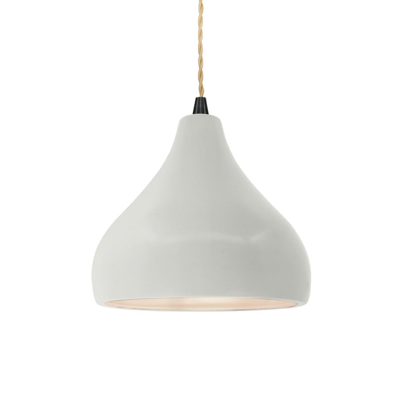 Justice Designs CER-6560-MAT-MBLK-BEIG-TWST One Light Pendant, Matte White