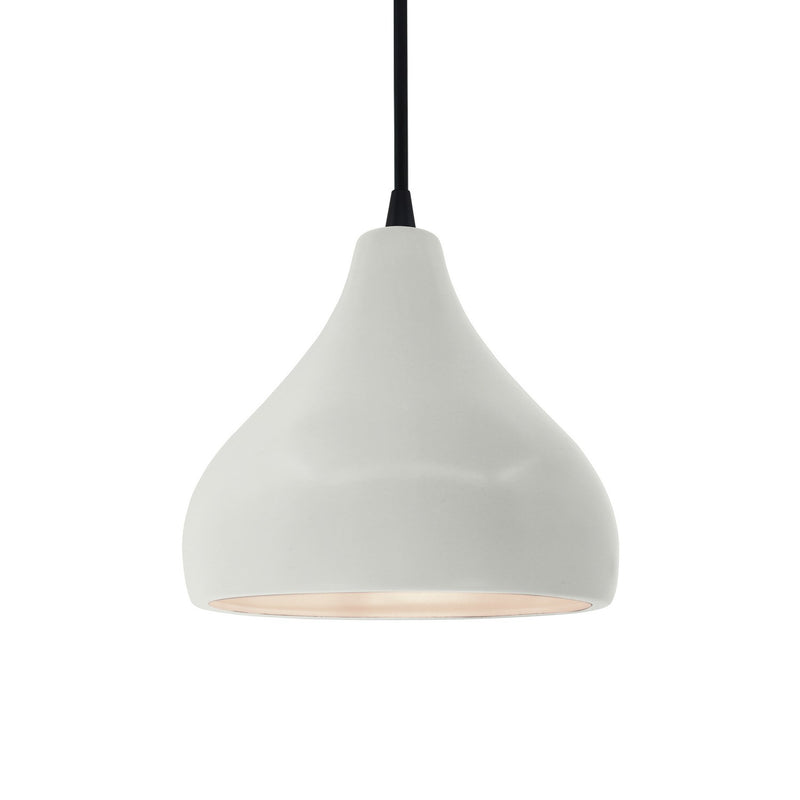 Justice Designs CER-6560-MAT-MBLK-BKCD One Light Pendant, Matte White