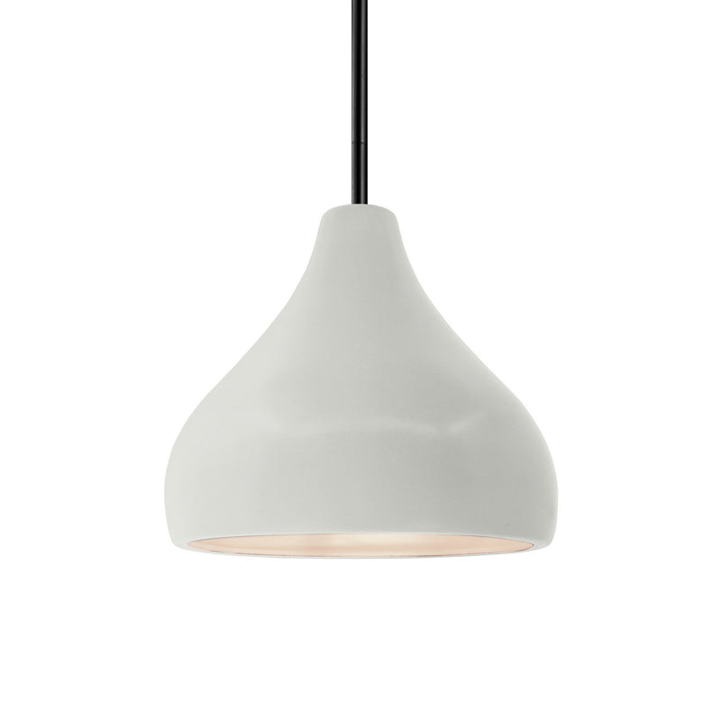 Justice Designs CER-6560-MAT-MBLK-RIGID One Light Pendant, Matte White