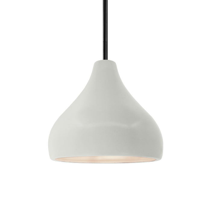 Justice Designs CER-6560-MAT-MBLK-RIGID One Light Pendant, Matte White