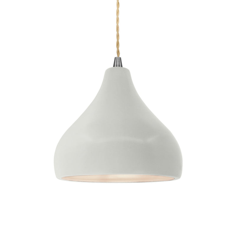 Justice Designs CER-6560-MAT-NCKL-BEIG-TWST One Light Pendant, Matte White