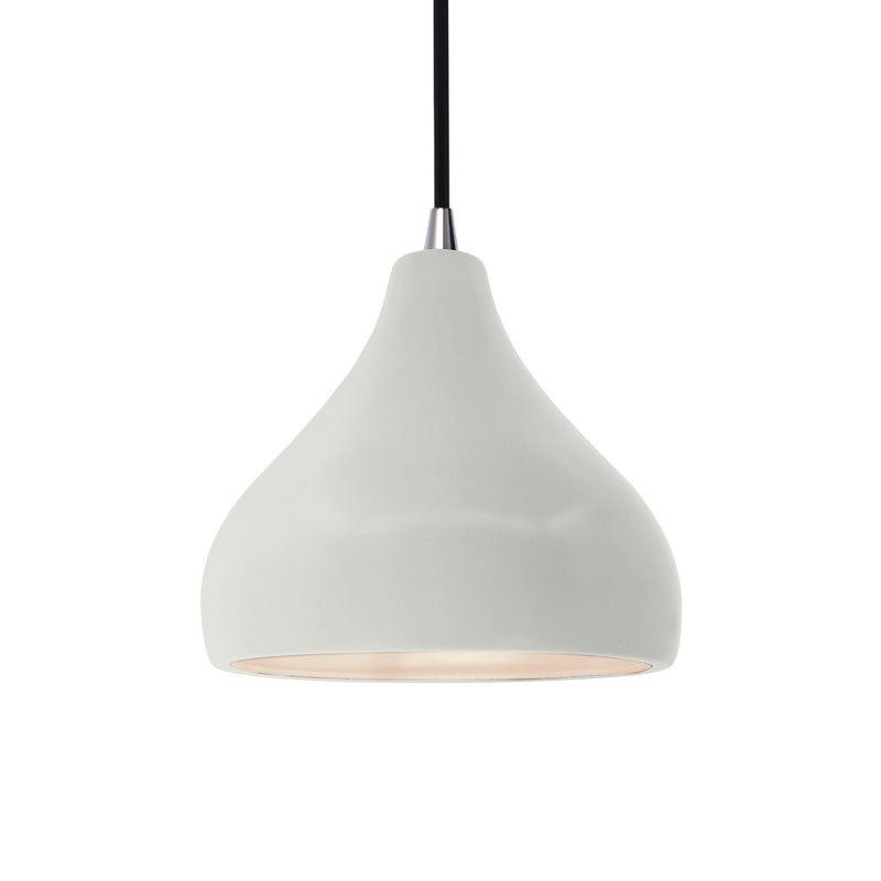 Justice Designs CER-6560-MAT-NCKL-BKCD One Light Pendant, Matte White