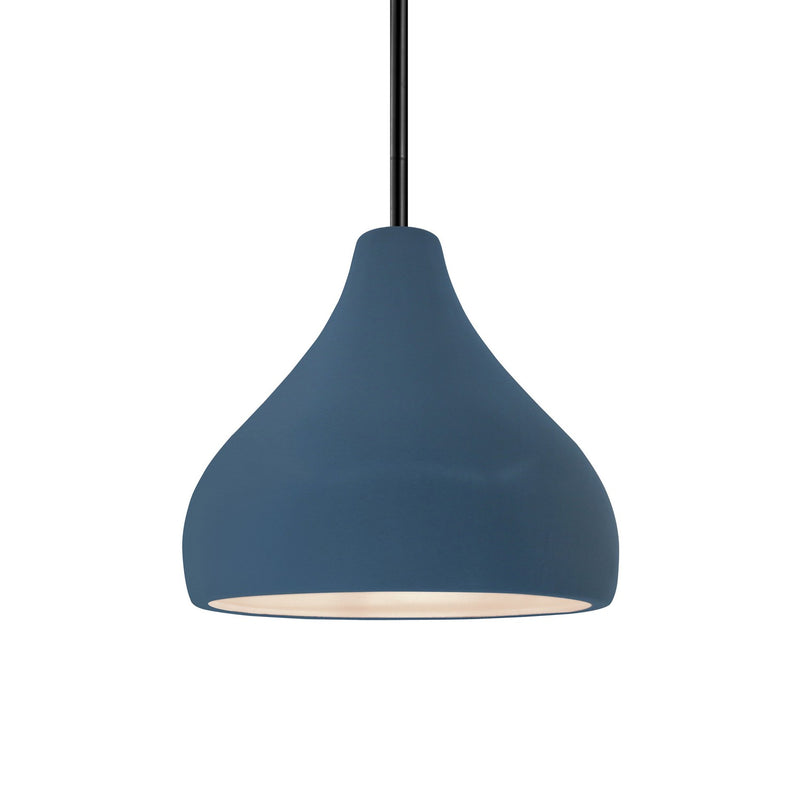 Justice Designs CER-6560-MDMT-MBLK-RIGID One Light Pendant, Midnight Sky w/ Matte White