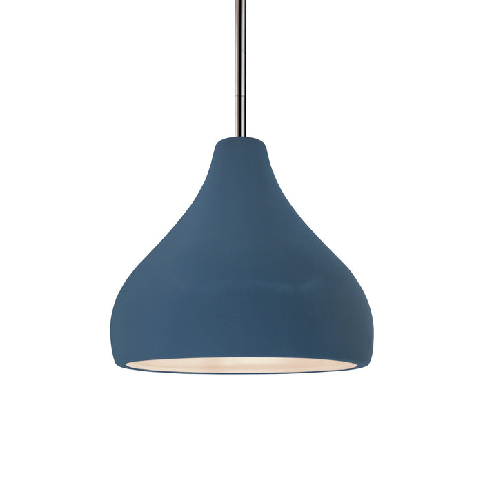 Justice Designs CER-6560-MDMT-NCKL-RIGID One Light Pendant, Midnight Sky w/ Matte White
