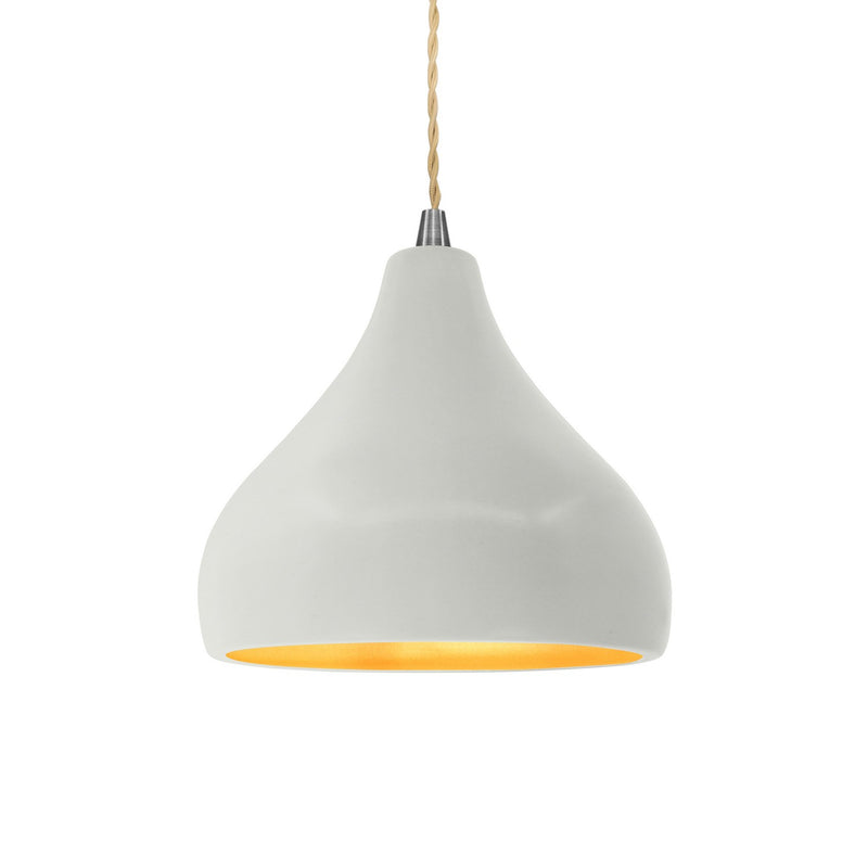 Justice Designs CER-6560-MTGD-NCKL-BEIG-TWST One Light Pendant, Matte White w/ Champagne Gold