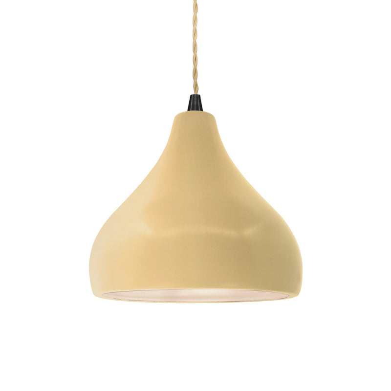 Justice Designs CER-6560-MYLW-MBLK-BEIG-TWST One Light Pendant, Muted Yellow