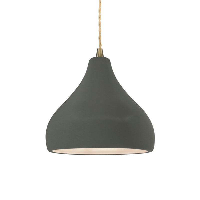 Justice Designs CER-6560-PWGN-ABRS-BEIG-TWST One Light Pendant, Pewter Green