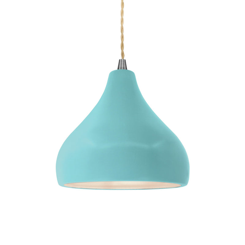 Justice Designs CER-6560-RFPL-NCKL-BEIG-TWST One Light Pendant, Reflecting Pool