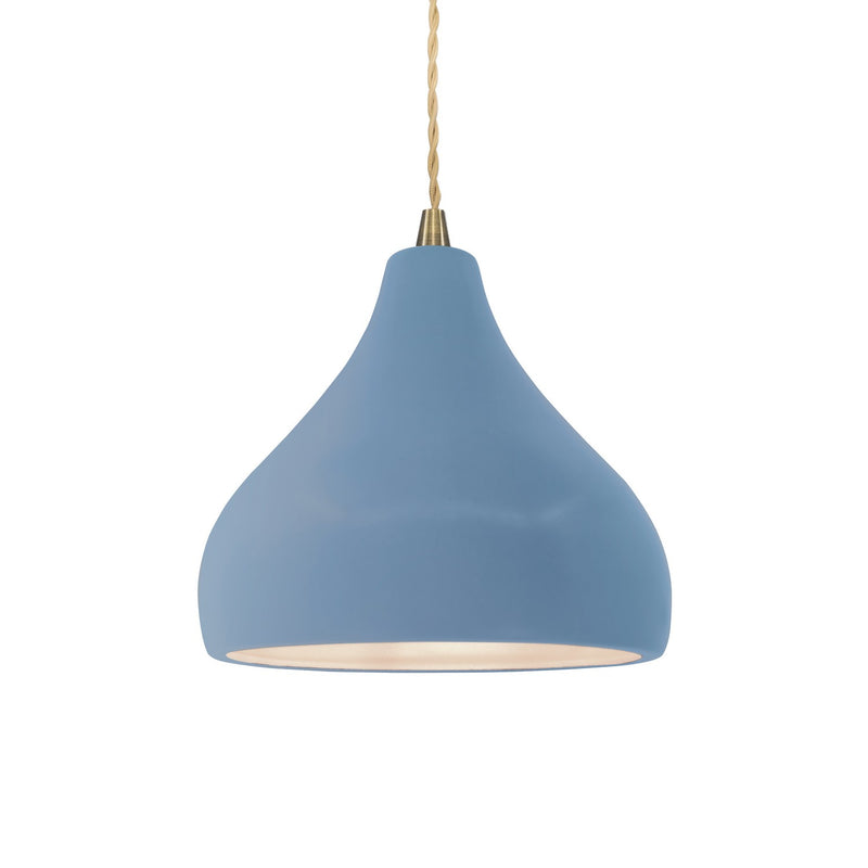 Justice Designs CER-6560-SKBL-ABRS-BEIG-TWST One Light Pendant, Sky Blue