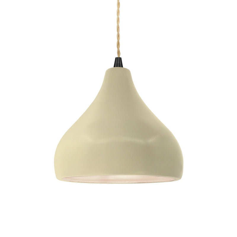 Justice Designs CER-6560-VAN-MBLK-BEIG-TWST One Light Pendant, Vanilla (Gloss)