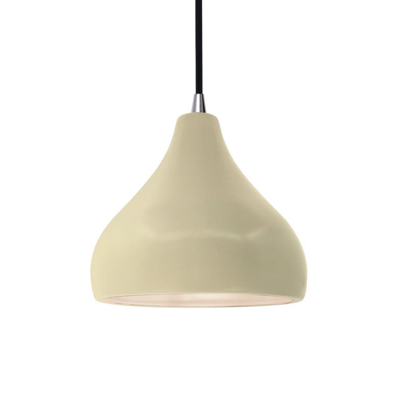 Justice Designs CER-6560-VAN-NCKL-BKCD One Light Pendant, Vanilla (Gloss)