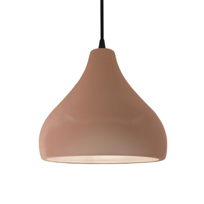Justice Designs CER-6563-ADOB-MBLK-BKCD One Light Pendant, Adobe