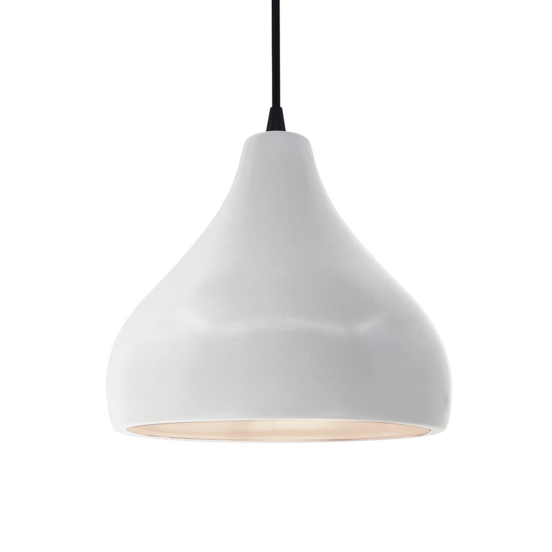 Justice Designs CER-6563-BIS-MBLK-BKCD One Light Pendant, Bisque