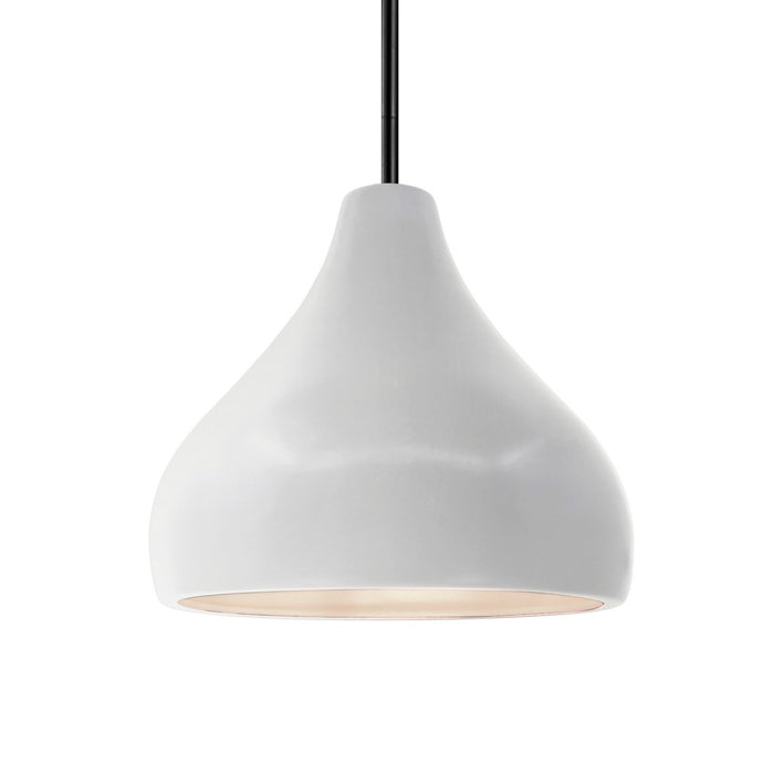 Justice Designs CER-6563-BIS-MBLK-RIGID One Light Pendant, Bisque
