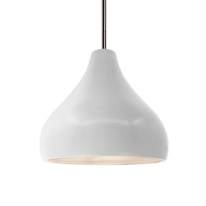 Justice Designs CER-6563-BIS-NCKL-RIGID One Light Pendant, Bisque