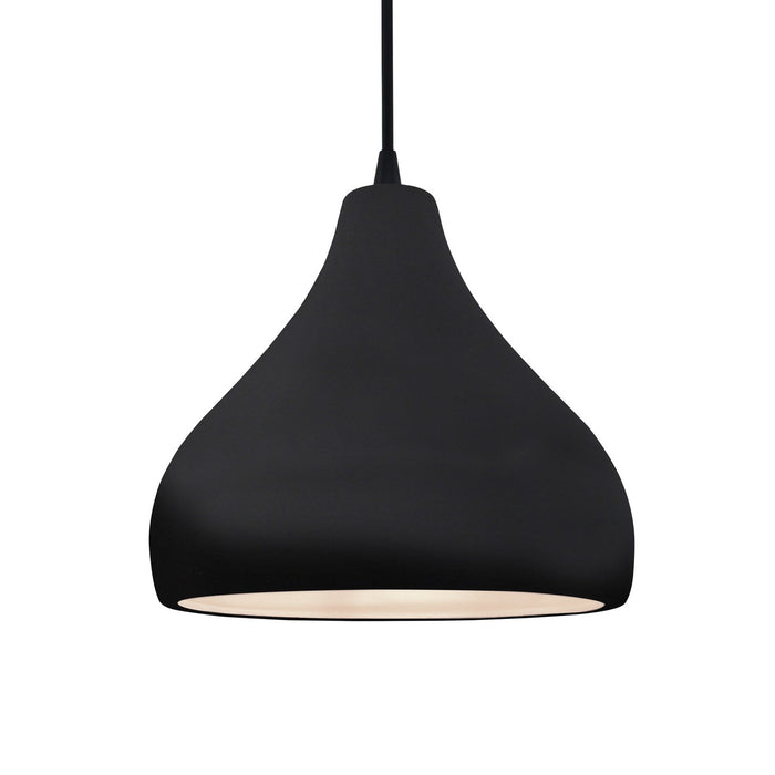Justice Designs CER-6563-BLK-MBLK-BKCD One Light Pendant, Gloss Black