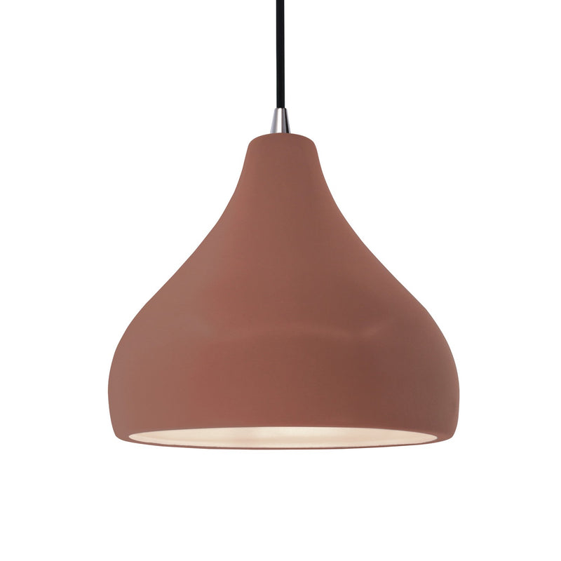 Justice Designs CER-6563-CLAY-NCKL-BKCD One Light Pendant, Canyon Clay