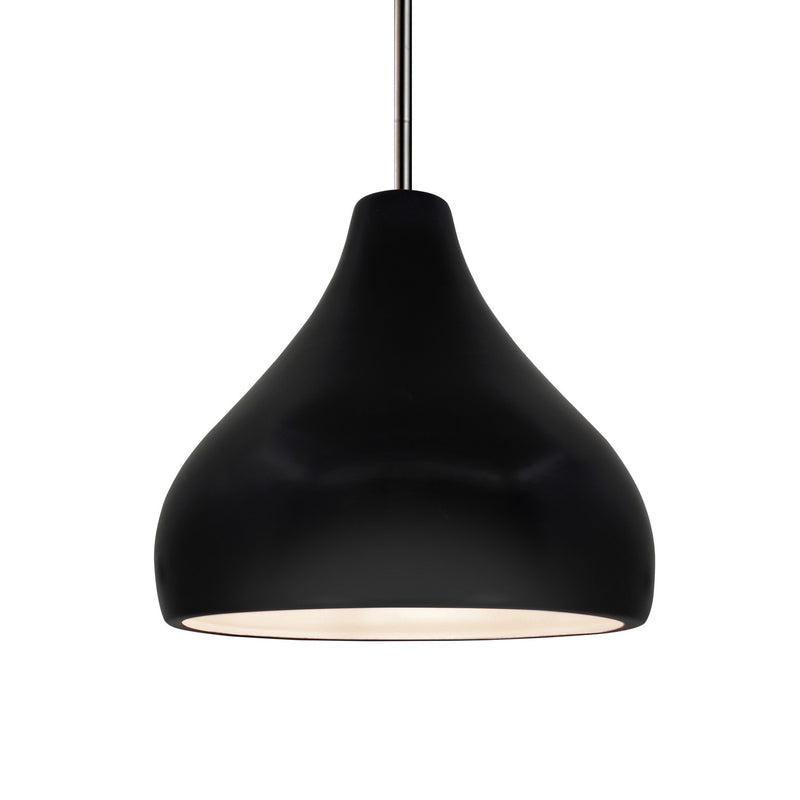 Justice Designs CER-6563-CRB-NCKL-RIGID One Light Pendant, Carbon - Matte Black