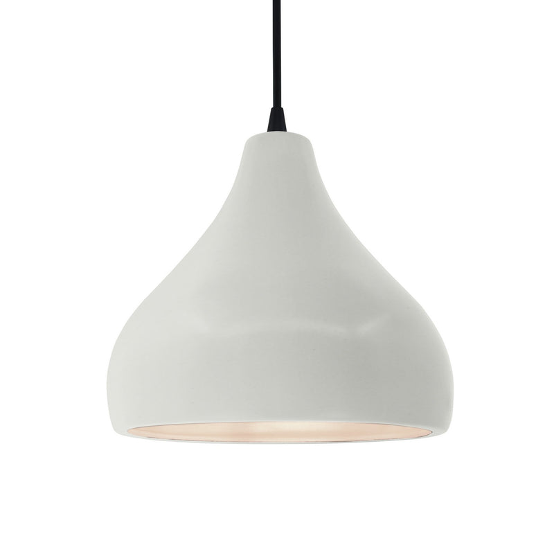 Justice Designs CER-6563-MAT-MBLK-BKCD One Light Pendant, Matte White