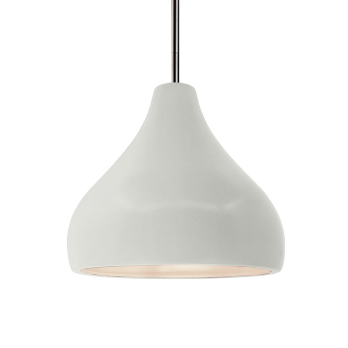 Justice Designs CER-6563-MAT-NCKL-RIGID One Light Pendant, Matte White