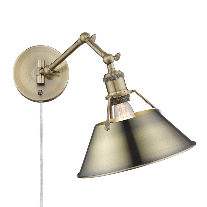 Golden 3306-A1W AB-AB One Light Wall Sconce, Aged Brass