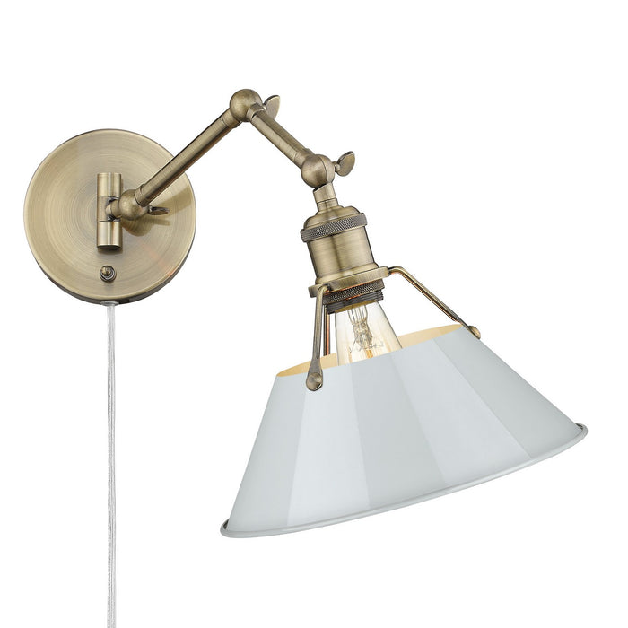 Golden 3306-A1W AB-DB One Light Wall Sconce, Aged Brass