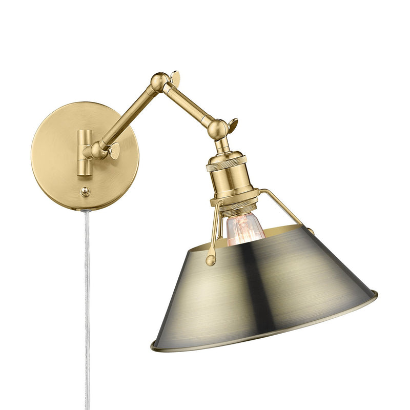 Golden 3306-A1W BCB-AB One Light Wall Sconce, Brushed Champagne Bronze