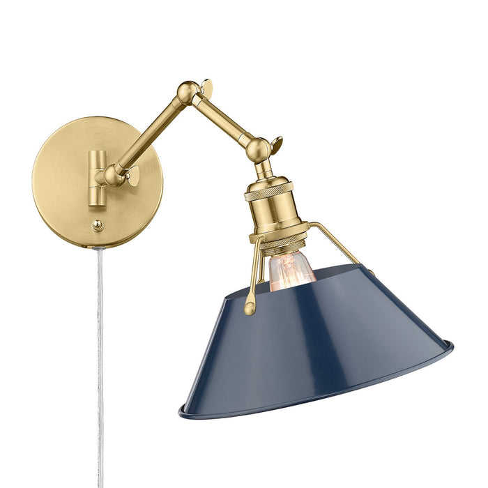 Golden 3306-A1W BCB-NVY One Light Wall Sconce, Brushed Champagne Bronze