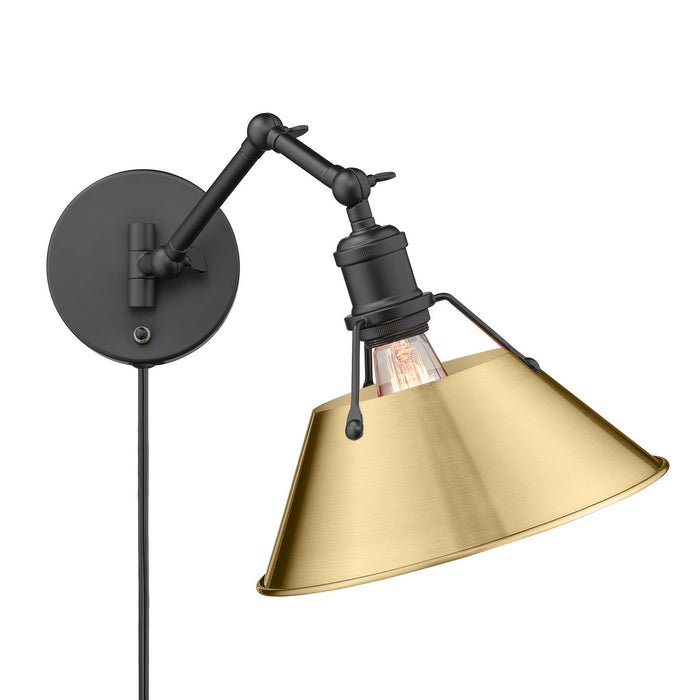 Golden 3306-A1W BLK-BCB One Light Wall Sconce, Matte Black