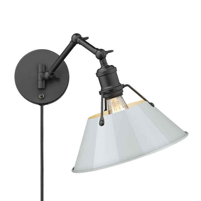 Golden 3306-A1W BLK-DB One Light Wall Sconce, Matte Black