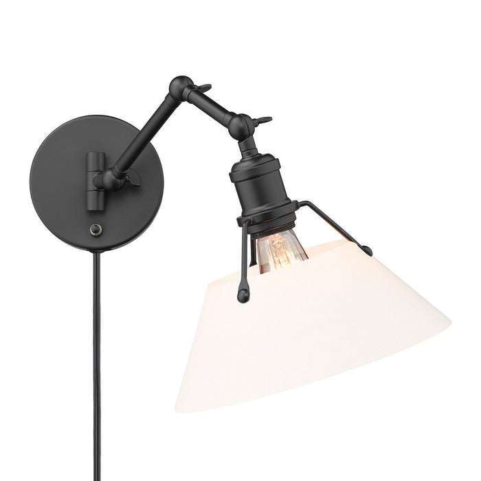 Golden 3306-A1W BLK-OP One Light Wall Sconce, Matte Black