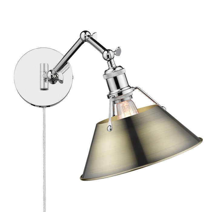 Golden 3306-A1W CH-AB One Light Wall Sconce, Chrome