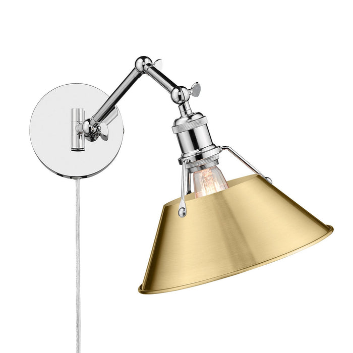 Golden 3306-A1W CH-BCB One Light Wall Sconce, Chrome