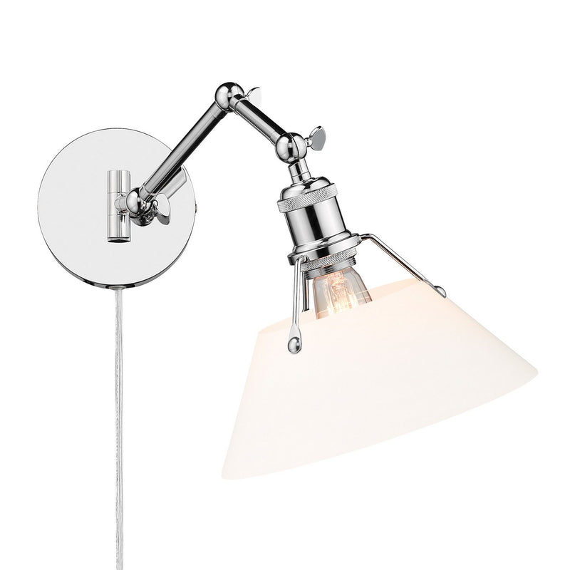 Golden 3306-A1W CH-OP One Light Wall Sconce, Chrome