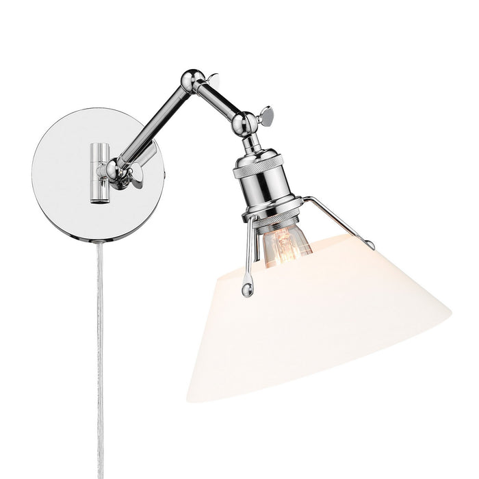 Golden 3306-A1W CH-OP One Light Wall Sconce, Chrome